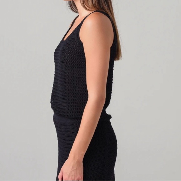 Vince Crochet Tank Top Womens Small in Black - Picture 4 of 12